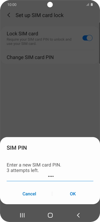 Key in a new four-digit PIN and press OK.