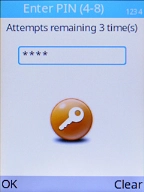 Key in your current PIN and press the Left selection key.