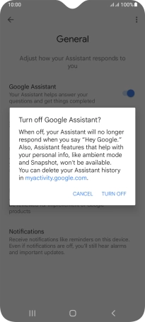 If you turn off the function, press TURN OFF.