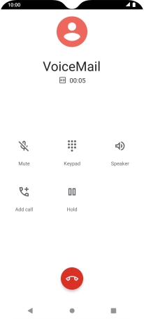Press the end call icon.