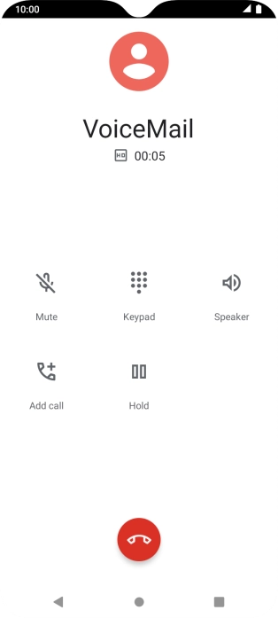 Press the end call icon.