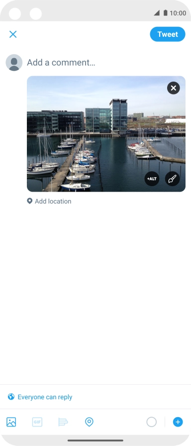Press the text input field.