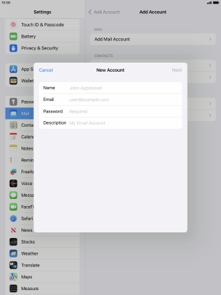 Press Name and key in the required sender name.