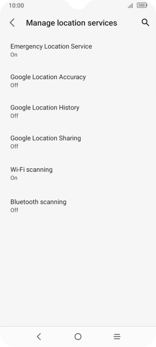 Press Google Location Accuracy.