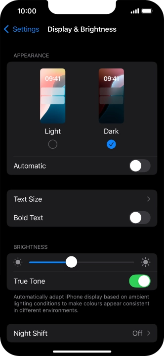 Press the indicator next to 