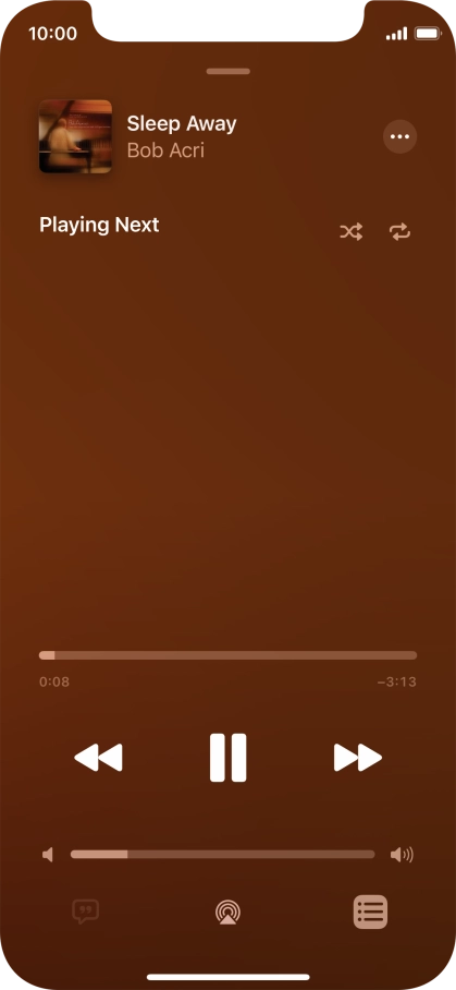 Press the shuffle icon to turn the function on or off.