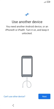 Press Can't use other device?.
