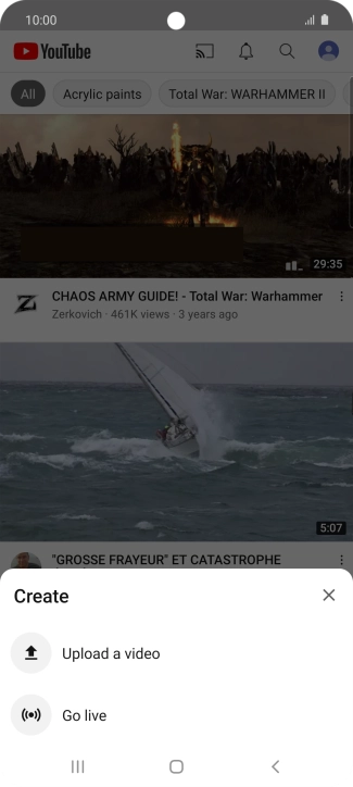 Press Upload a video.