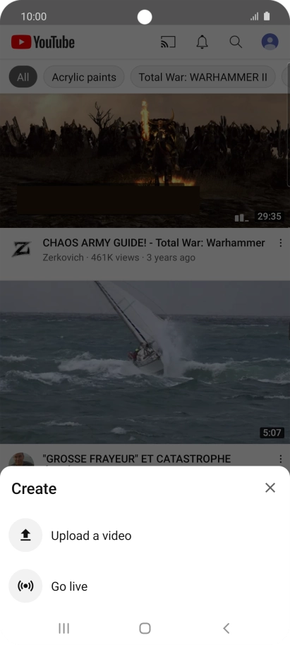 Press Upload a video.