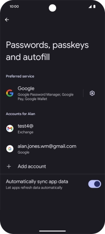 Press the required email account.