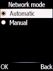 If you want to select a network automatically, select Automatic.