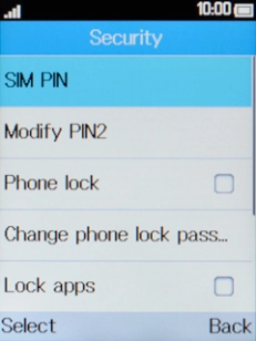 Select SIM PIN.
