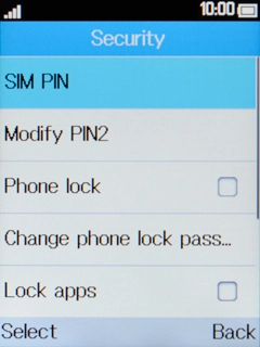Select SIM PIN.