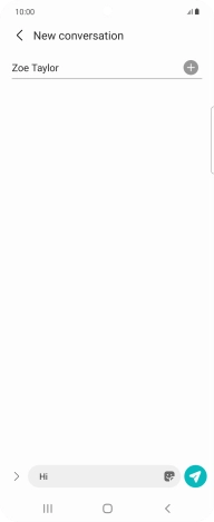 Press the send icon when you've finished your text message.