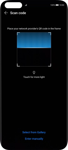 Place the QR code you've received inside the phone camera frame to scan the code. If you’ve deleted your eSIM, you can re-add it using your existing QR code. If you’re having problems, see our FAQ.