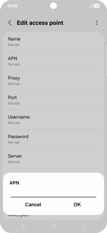 Key in wap.vodafone.co.uk and press OK.