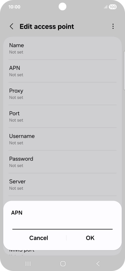 Key in wap.vodafone.co.uk and press OK.
