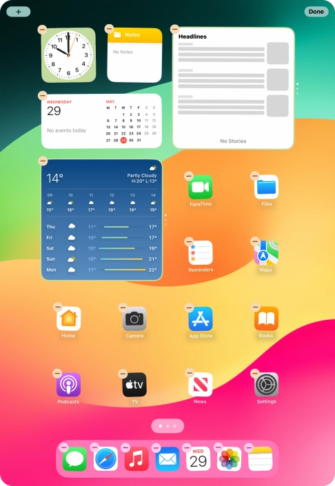 Press the home screen icon.