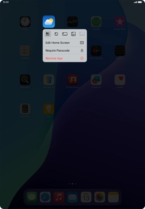 Press Remove App.