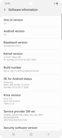 Your phone's software version is displayed below Android version.