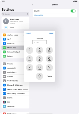 Key in your current PIN and press Done.