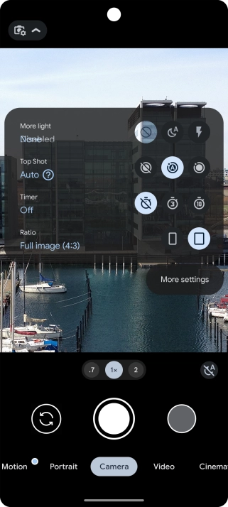 Press the required setting next to 