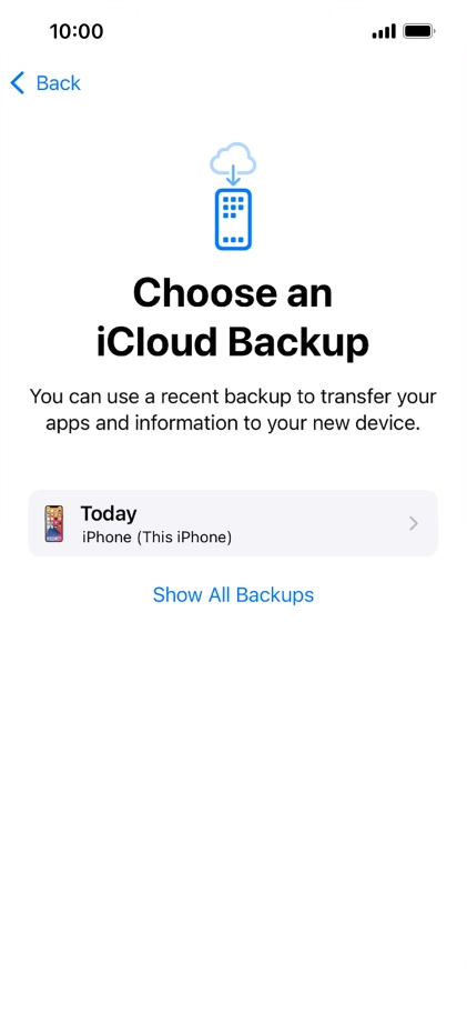 Press the required backup and your phone restores the content of the selected backup. Subsequently, follow the instructions on the screen to set up your phone and prepare it for use.