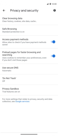 Press Clear browsing data.