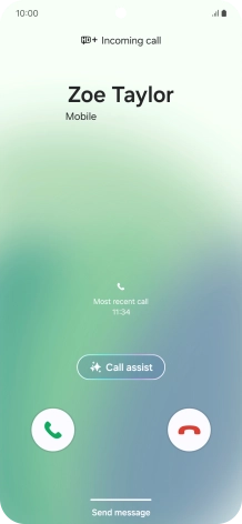 Press and drag the accept call icon right.