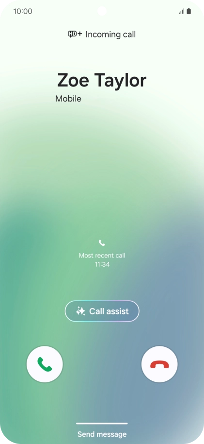 Press and drag the accept call icon right.