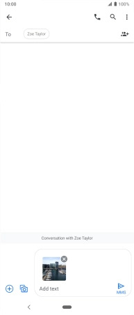Press the text input field and write the text for your picture message.