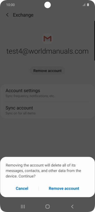 Press Remove account.