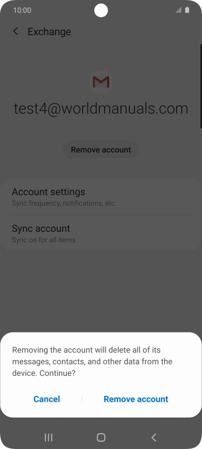 Press Remove account.