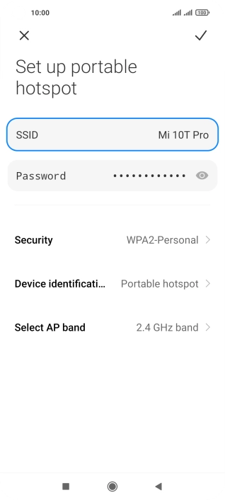 Press Password and key in the required password.