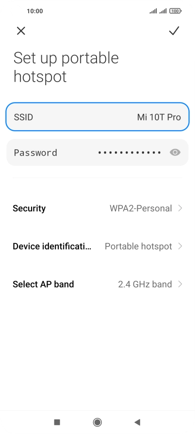 Press Password and key in the required password.
