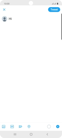 Write the required text and press Tweet.