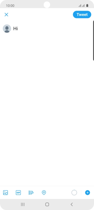 Write the required text and press Tweet.