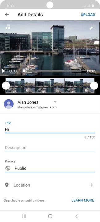 Key in the required text and press UPLOAD.