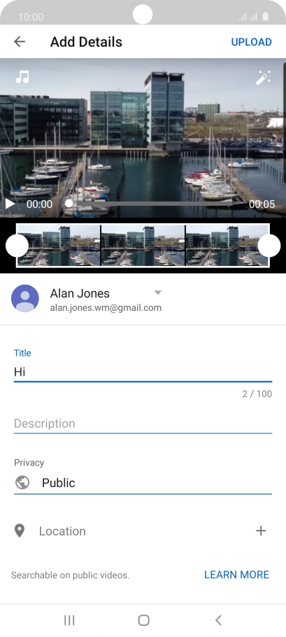 Key in the required text and press UPLOAD.