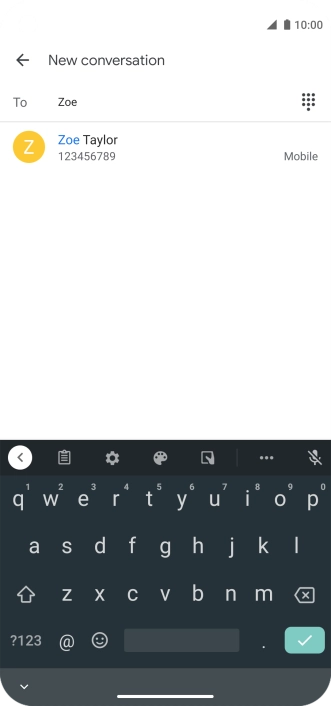 Key in the first letters of the recipient's name and press the required contact.