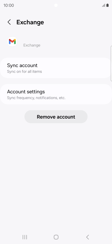 Press Remove account.