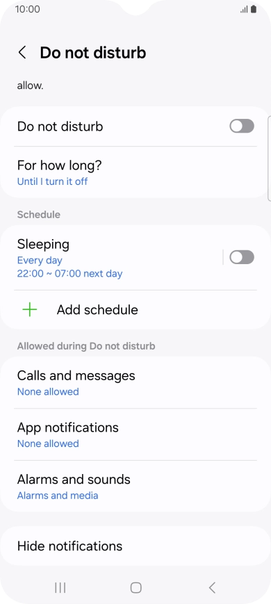 Press the indicator next to 