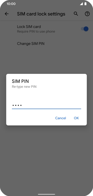 Key in the new PIN again and press OK.