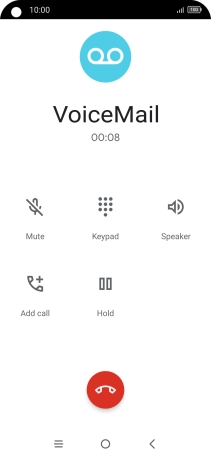 Press the end call icon.