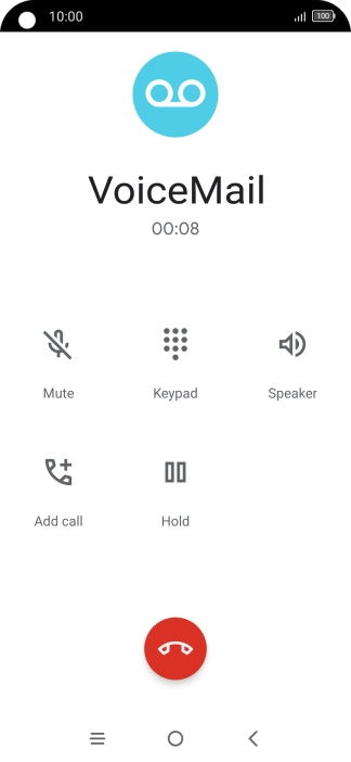Press the end call icon.