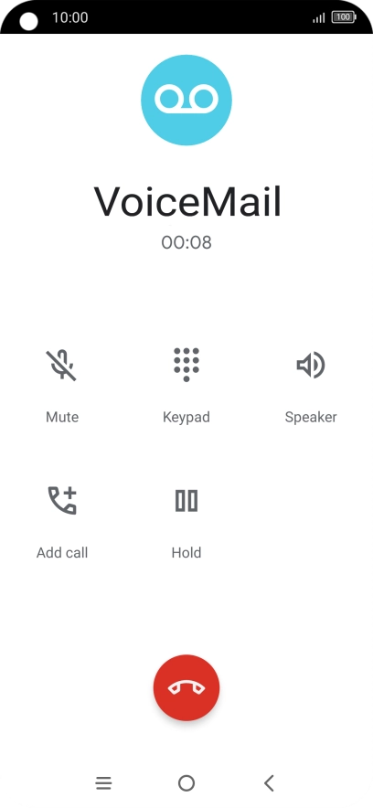 Press the end call icon.