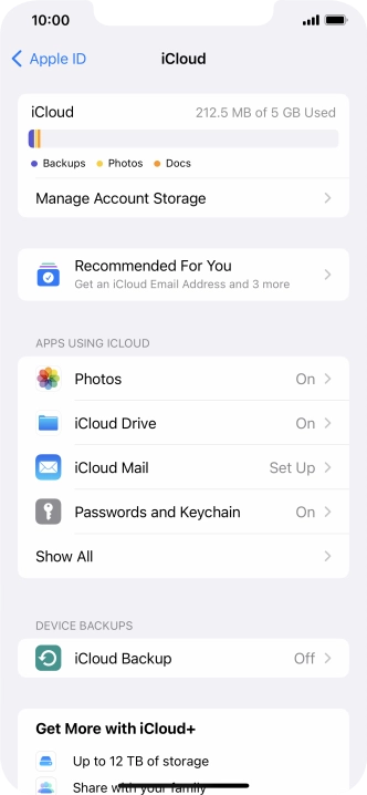 Press iCloud Drive.