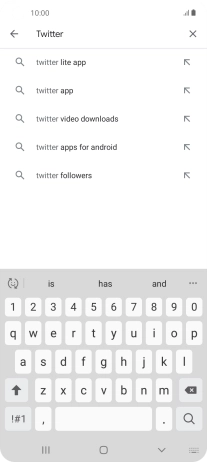 Key in Twitter and press the search icon.