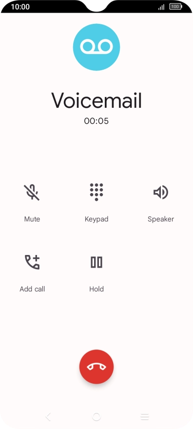 Press the end call icon.