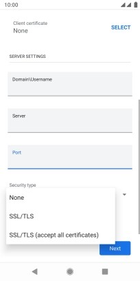 Press the required setting.